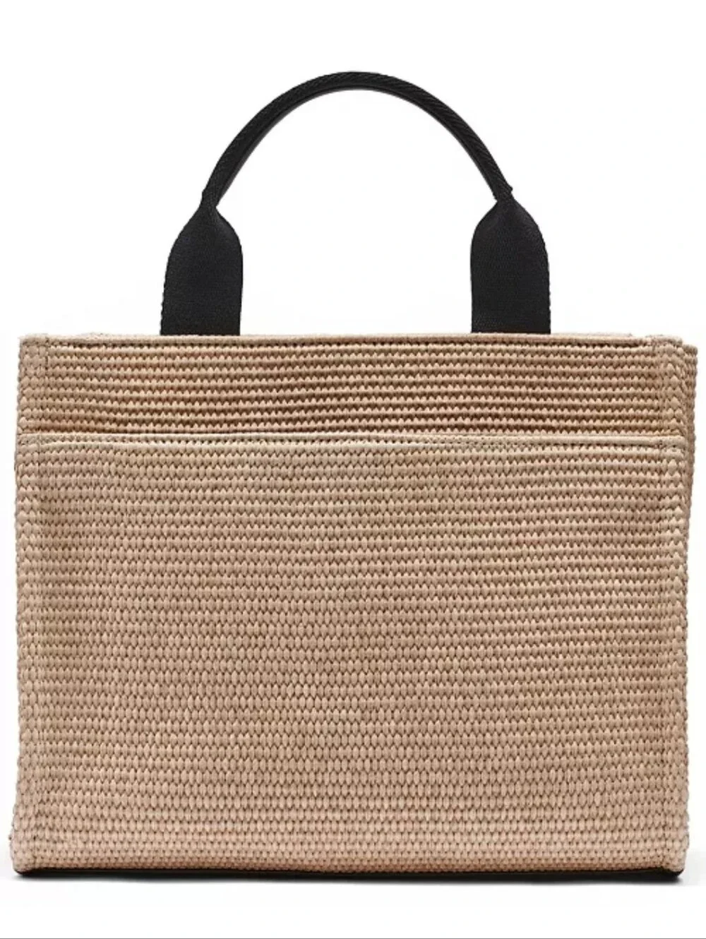DKNY Beige Straw Messenger Bag with Black Logo and Strap/BNWT - Picture 2 of 4